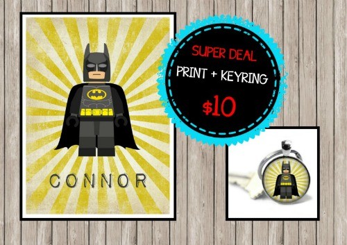 Super Deal Batman Print and Keyring